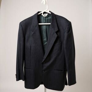 Vintage Yves Saint Laurent YSL 46S* Men's Navy Blue Stripe Dinner Jacket Blazer